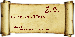 Ekker Valéria névjegykártya