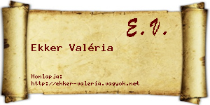 Ekker Valéria névjegykártya